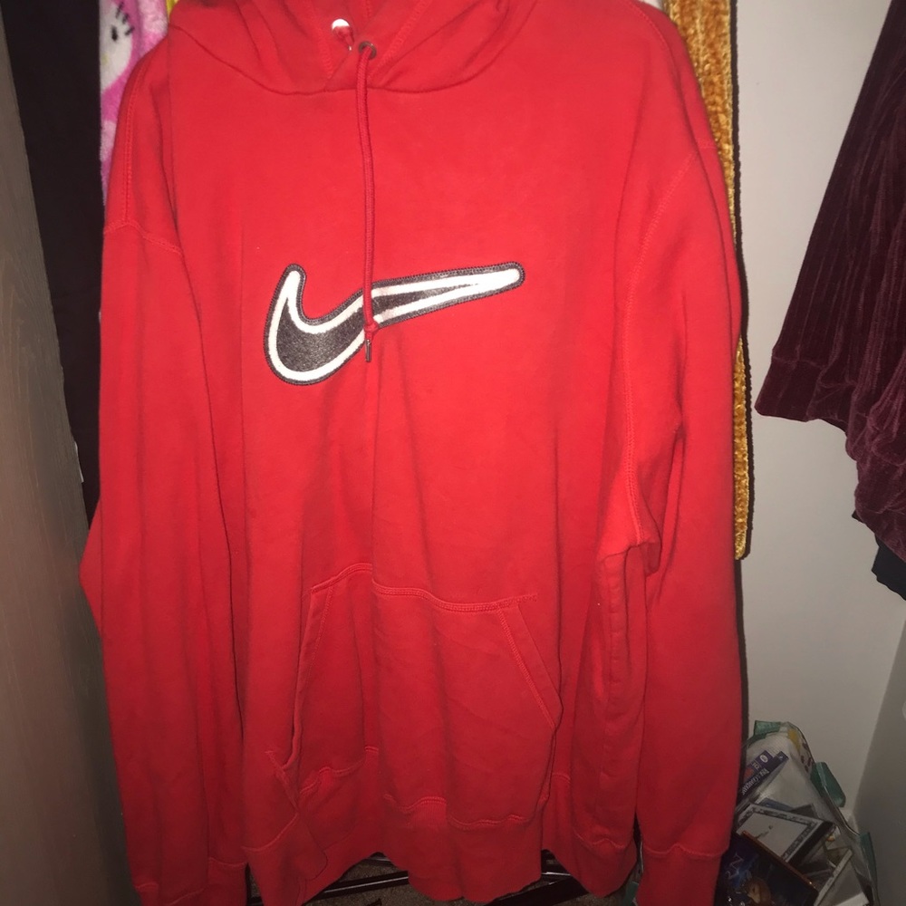 Red Nike hoodie